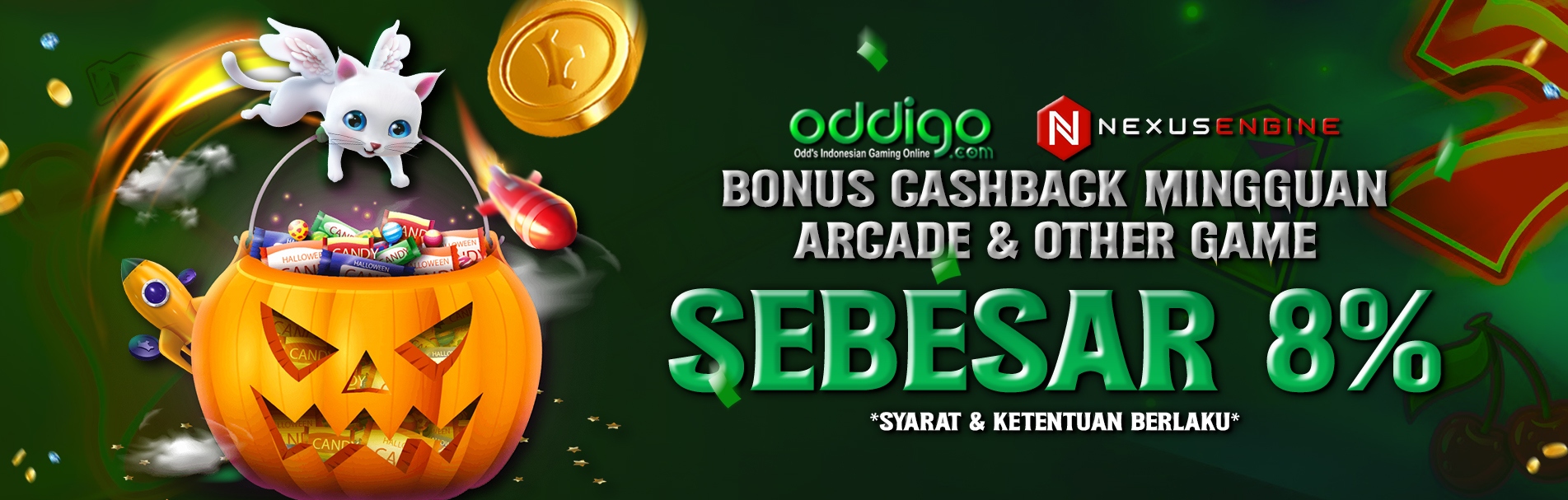 Bonus Cashback Mingguan 8% Arcade & Other Game
