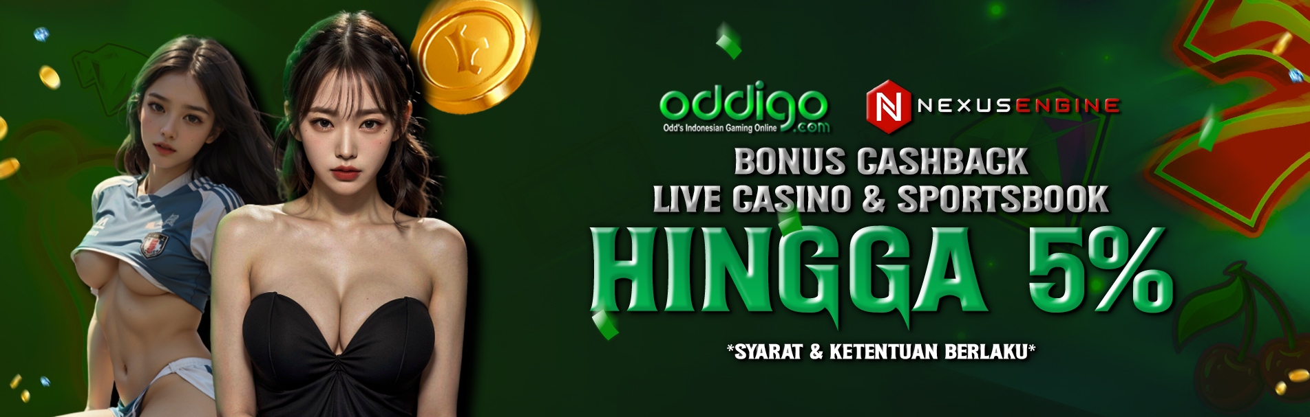 Bonus Cashback Live Casino & Sportsbook 5%