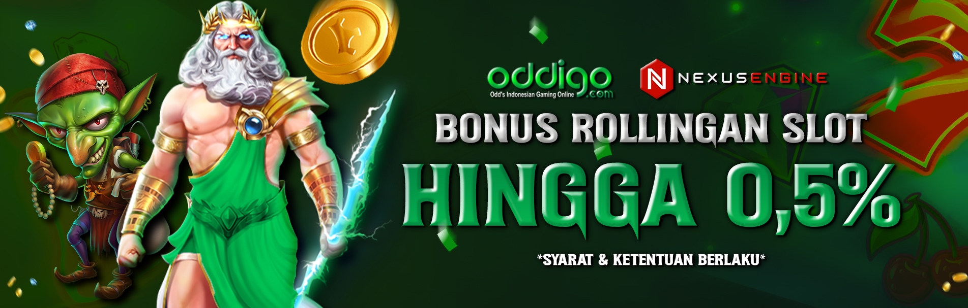 Bonus Rollingan Slot Hingga 0,5%